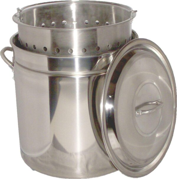 King Kooker 82 Quart Stainless Steel Boiling Pot with Steam Rim