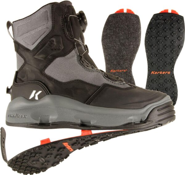 Korkers Men's Darkhorse Wading Boots with Kling-On and Felt Soles