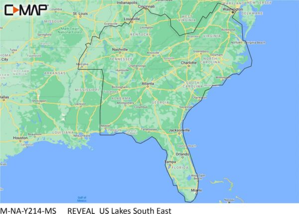 Lowrance Reveal US Lakes-South East- SD Card Map Chart