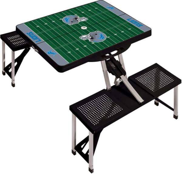 Picnic Time Detroit Lions Folding Picnic Table with Seats