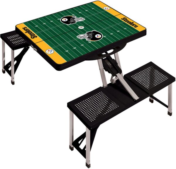 Picnic Time Pittsburgh Steelers Folding Picnic Table with Seats