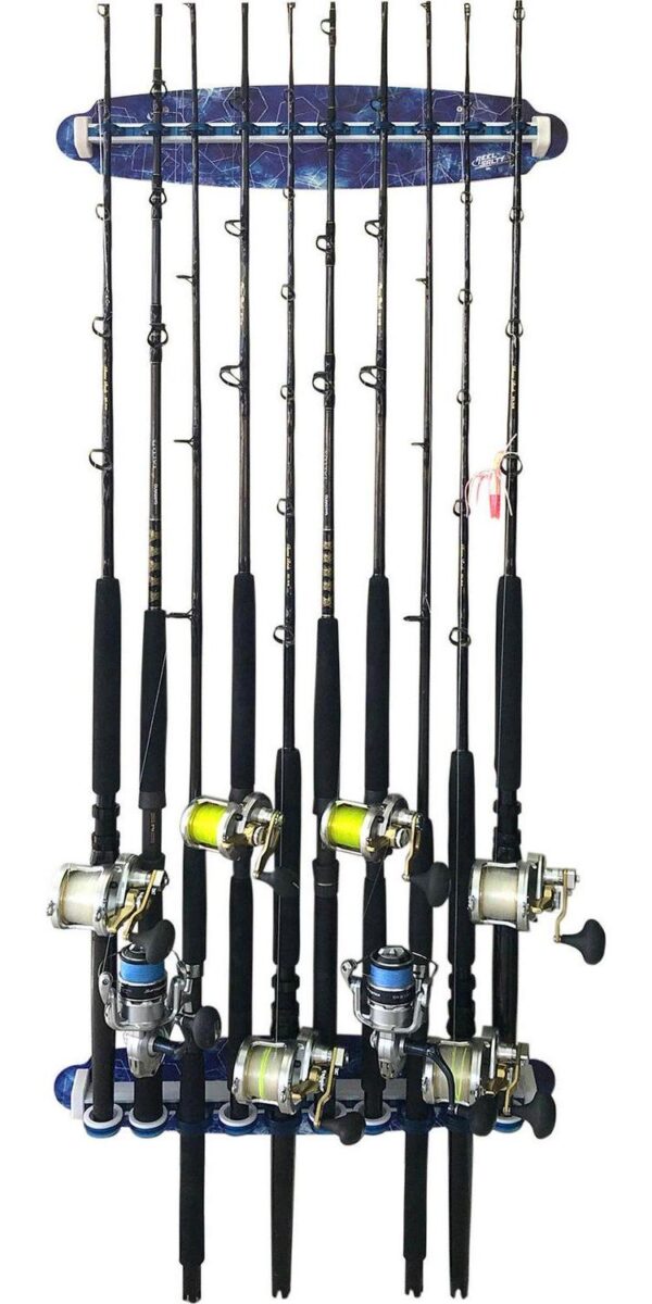 Rush Creek Reel Salty 10 Rod Wall and Ceiling Sliding Rack