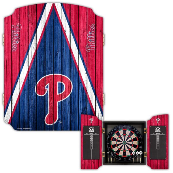 Victory Tailgate Philadelphia Phillies Dartboard Cabinet