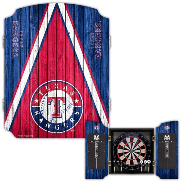 Victory Tailgate Texas Rangers Dartboard Cabinet