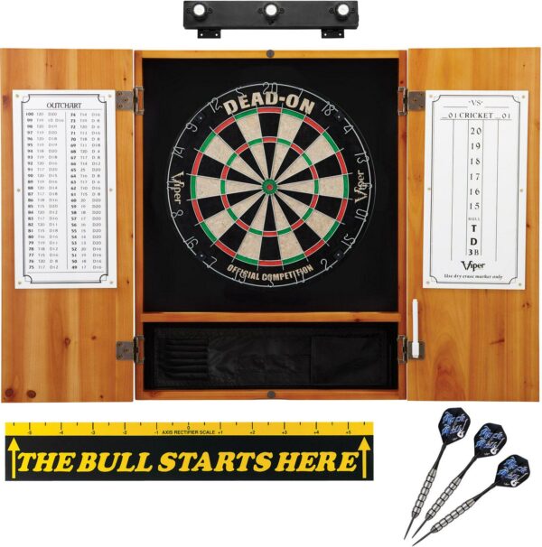 Viper Dead On Sisal Dartboard, Cabinet, and Accessory Bundle