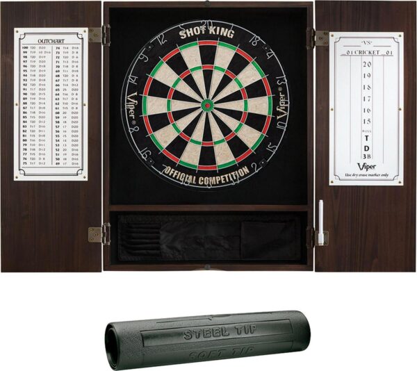 Viper Espresso Metropolitan Sisal Dartboard, Cabinet, and Accessory Bundle