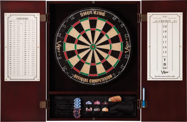 Viper Metropolitan Mahogany Steel Tip Dartboard Cabinet