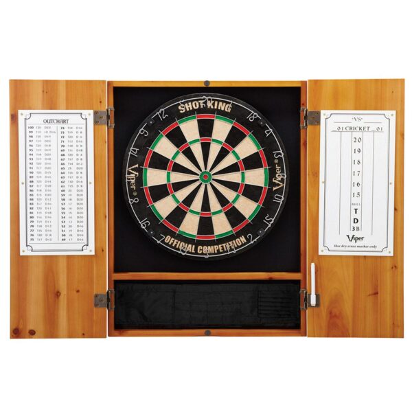 Viper Shot King Sisal Fiber Dartboard and Cabinet Bundle