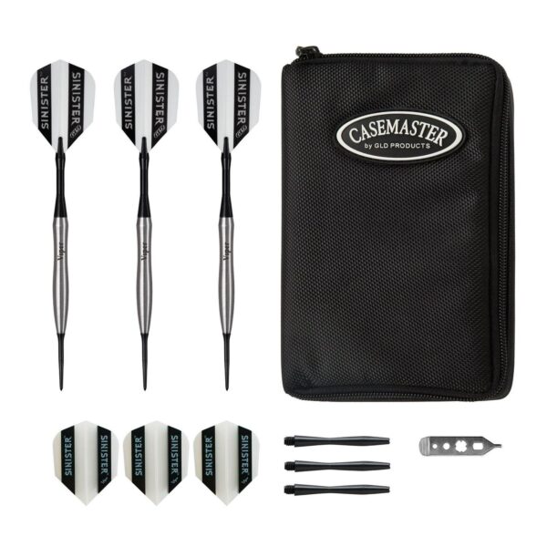 Viper Sinister 95% Tungsten Barrel 24g Steel Tip Darts and Casemaster Select Dart Case