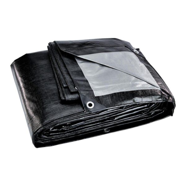 16 ft. x 20 ft. Silver and Black Extreme-Duty, Weather-Resistant Tarp