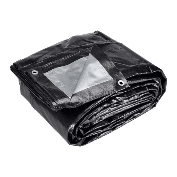 18 ft. x 24 ft. Silver and Black Extreme-Duty, Weather-Resistant Tarp