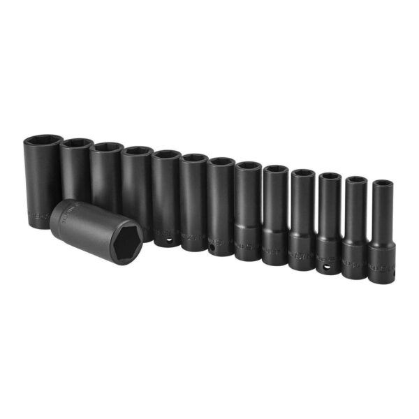 1/2 in. Drive Metric Professional Deep Impact Socket Set, 14-Piece