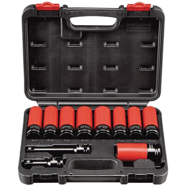 1/2 in. Drive Super High Torque Lug Nut Impact Socket Set, 11-Piece