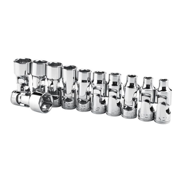 1/4 in. Drive Metric Professional Universal Joint Shallow Socket Set, 11-Piece