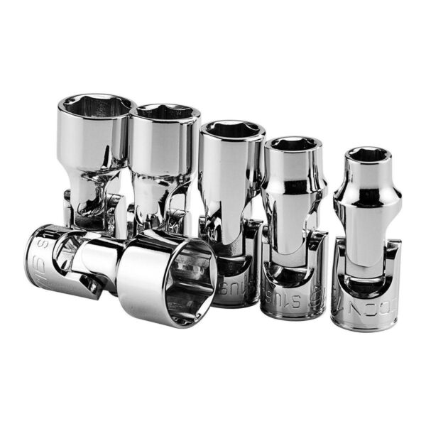 1/4 in. Drive SAE Professional Universal Joint Shallow Socket Set, 6-Piece