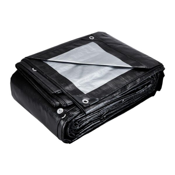 20 ft. x 30 ft. Silver and Black Extreme-Duty, Weather-Resistant Tarp