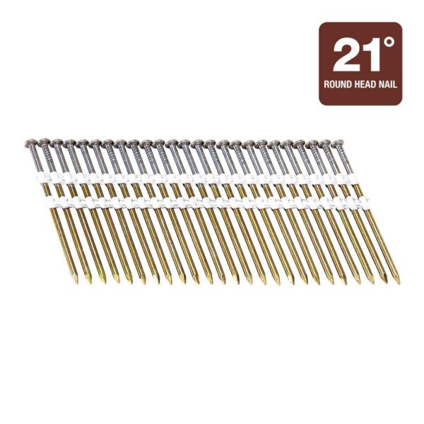 21° 3-1/4 in. Bright Coated Framing Nails, 2500 Pack