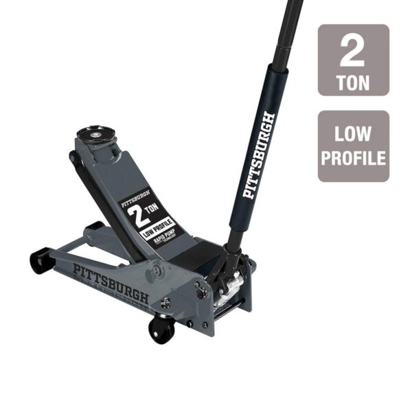 2 Ton Low-Profile Floor Jack with RAPID PUMP, Slate Gray