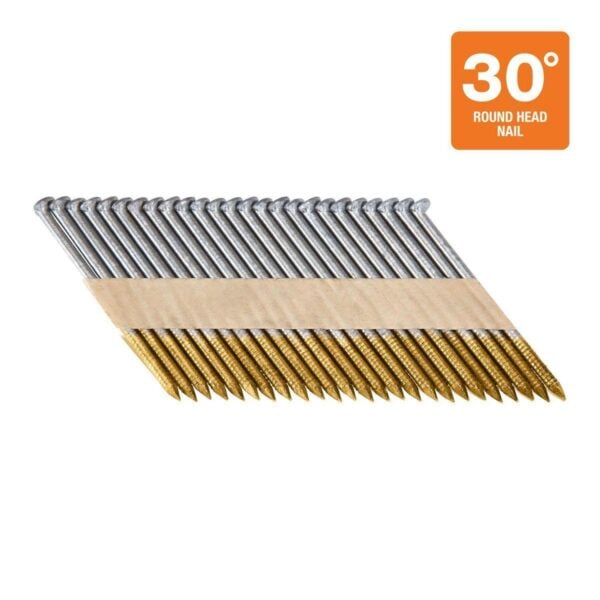 30° 2-3/8 in. Galvanized Framing Nails, Ring Shank, 2500 Pack