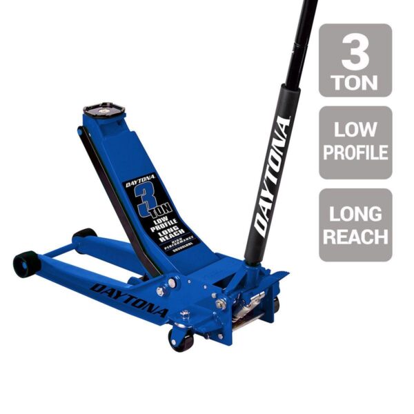 3 Ton Long-Reach Low-Profile Professional Floor Jack with RAPID PUMP, Blue