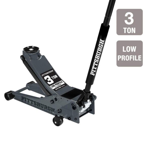 3 Ton Low-Profile Floor Jack with RAPID PUMP, Slate Gray