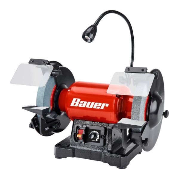 8 in. Variable-Speed Bench Grinder with LED Work Light