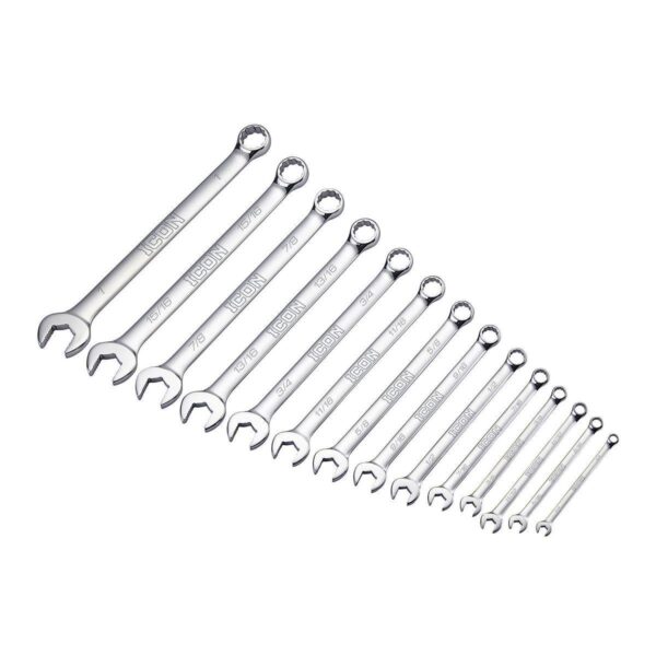 Anti-Slip Grip Professional SAE Combination Wrench Set, 14 Piece