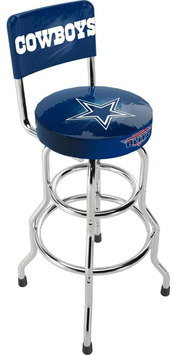 Arcade1Up Dallas Cowboys NFL Blitz High Back Adjustable Swivel Stool, Blue