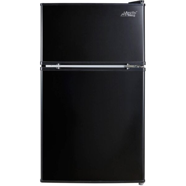 Arctic King 3.2 Cu ft Two Door Mini Fridge with Freezer, Black, E-Star, ARM32D5ABB