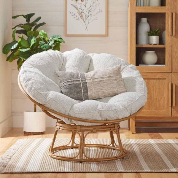 Better Homes and Gardens Papasan Chair, Cream Boucle