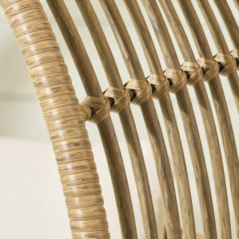 Better Homes and Gardens Bellamy Round Wicker Outdoor Egg Chair, Beige - Image 3