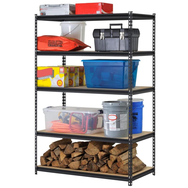 Muscle Rack 48 W x 24 D x 72 H 5-Shelf Steel Freestanding Shelving Unit; Black - Image 7