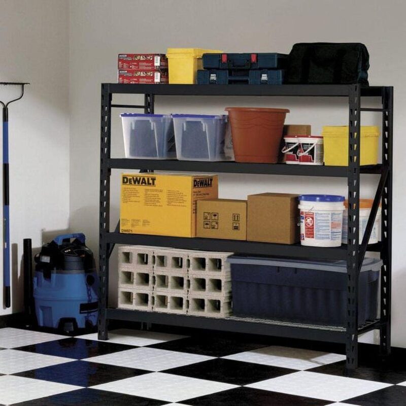 Muscle Rack 77 W x 24 D x 72 H 4-Tier Welded Steel Storage Rack, Black - Image 3