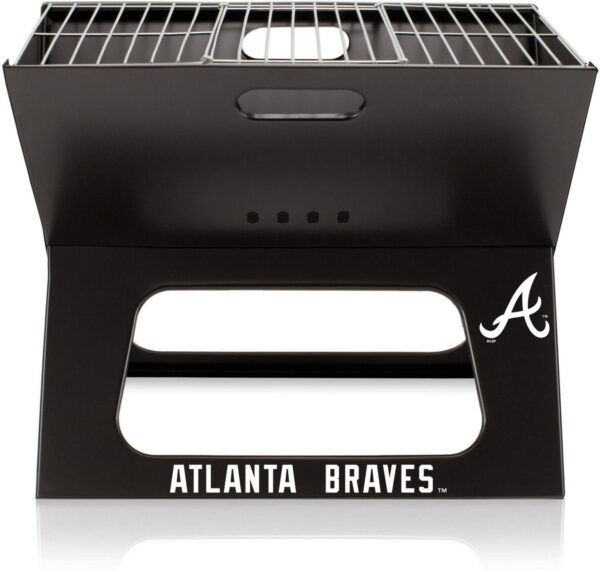 Picnic Time Atlanta Braves Portable Charcoal BBQ X-Grill