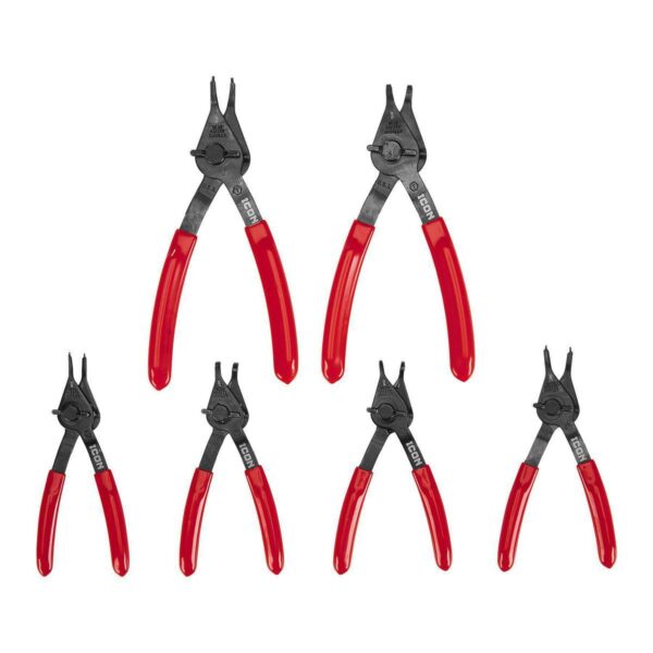 Quarter-Turn Convertible Retaining-Ring Pliers Set, 6-Piece