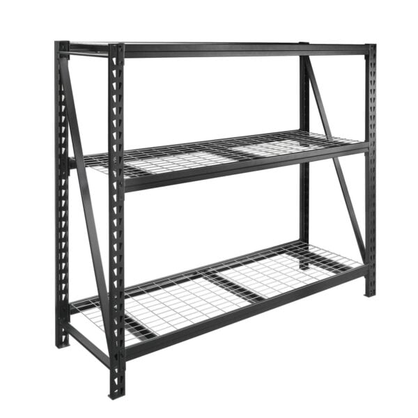 WORKPRO Steel 3-Tier Storage Shelf Unit 72-Inch-H x 77-Inch-W x 24-Inch-D, 6000lb Total Capacity, Black