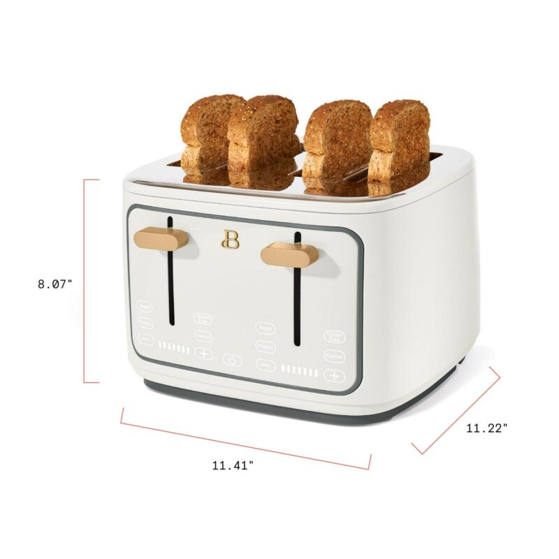 Beautiful 4-Slice Toaster with Touch-Activated Display, White Icing by Drew Barrymore - Image 6