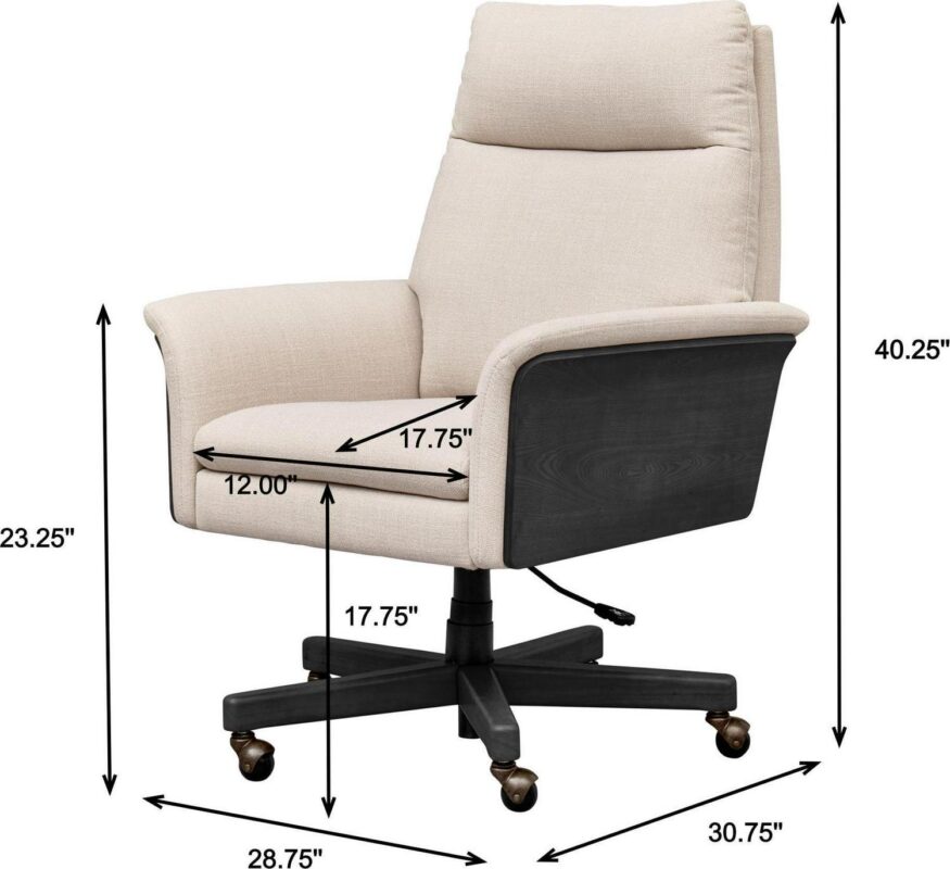 Better Homes and Gardens Juliet Tall Back Office Chair, Cream and Rich Black Finish - Image 6