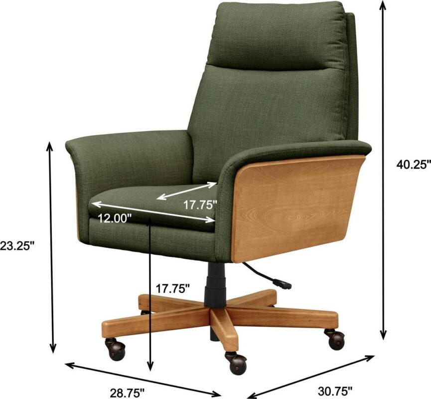 Better Homes and Gardens Juliet Tall Back Office Chair, Olive and Light Honey Finish - Image 6