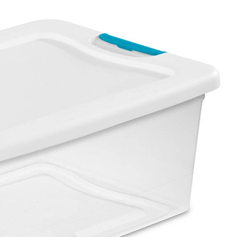 Sterilite Corporation 12 -Pack Sterilite Medium 1.5 -Gallons ( 6 -Quarts ) White Weatherproof Stackable Tote with Latching Lid - Image 5