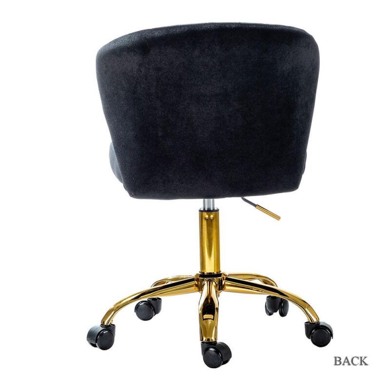 14 Karat Home Black Contemporary Ergonomic Adjustable Height Swivel Polyester Task Chair - Image 3