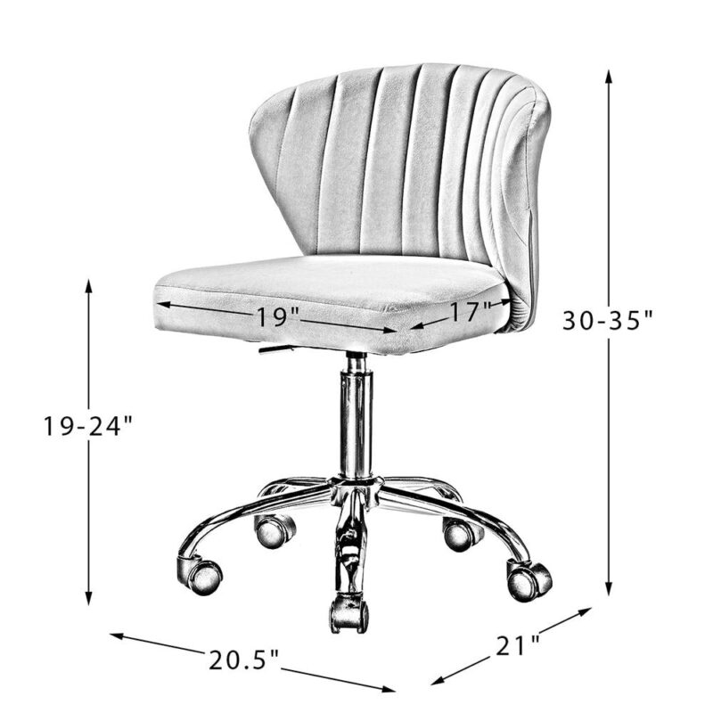 14 Karat Home Black Contemporary Ergonomic Adjustable Height Swivel Polyester Task Chair - Image 8