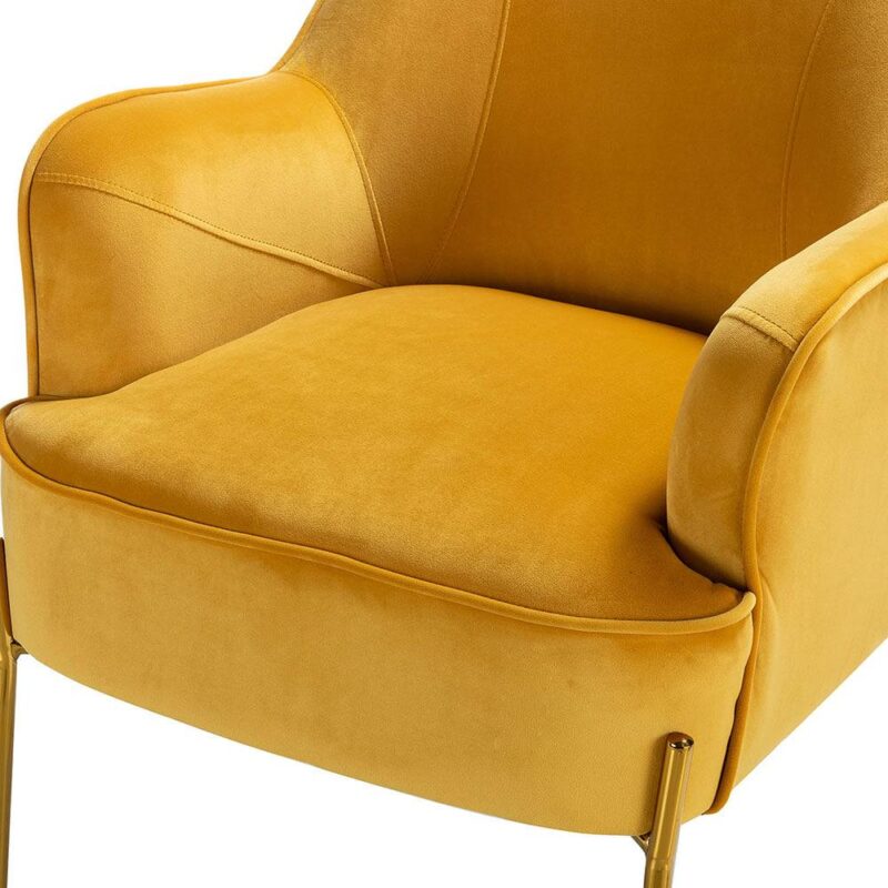14 Karat Home Casual MUSTARD Velvet Accent Chair - Image 6