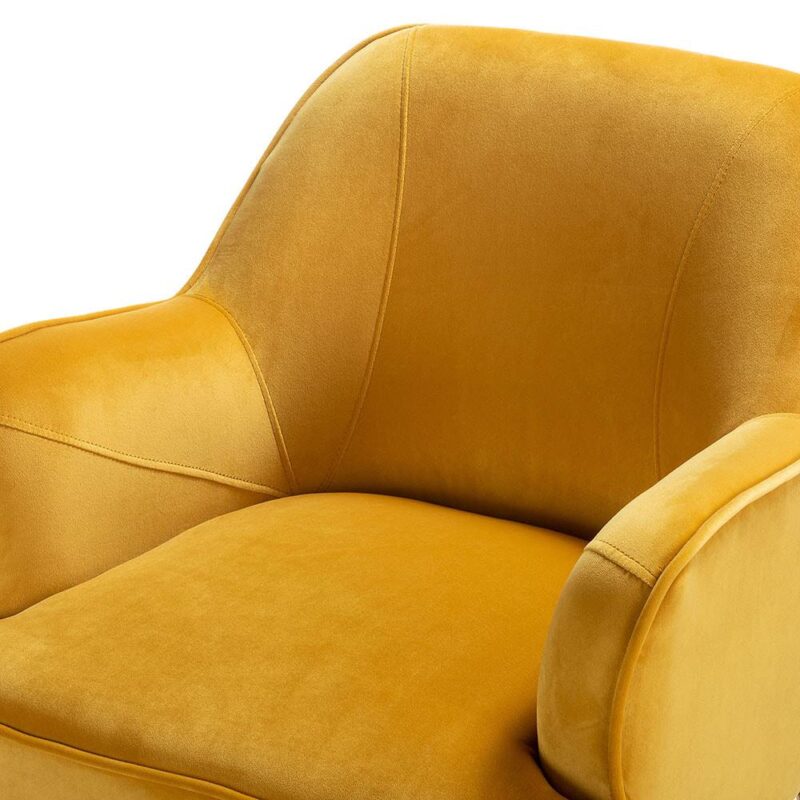 14 Karat Home Casual MUSTARD Velvet Accent Chair - Image 5