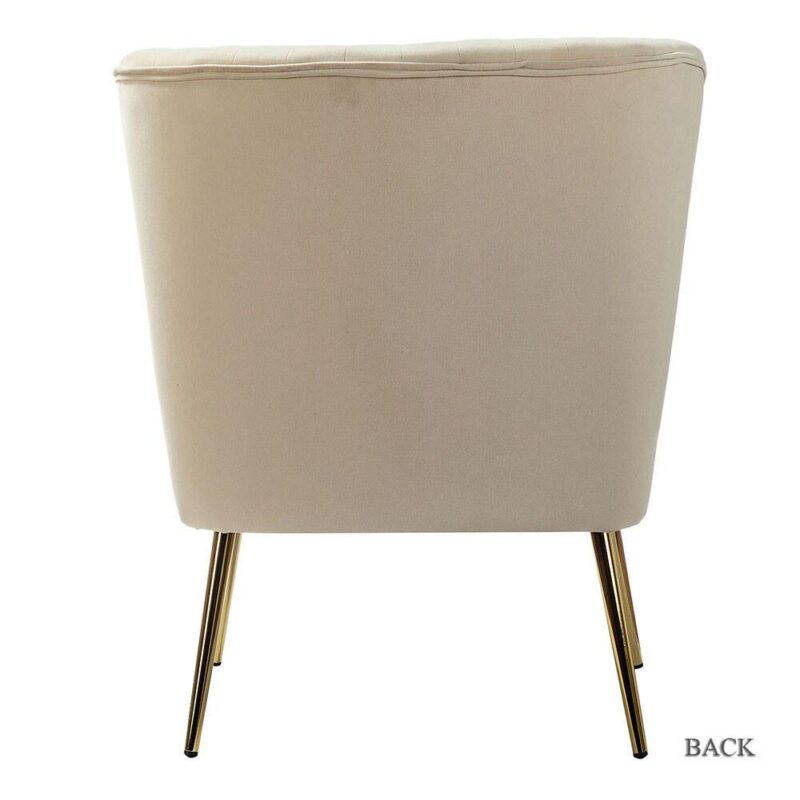 14 Karat Home Casual TAN Velvet Accent Chair - Image 4