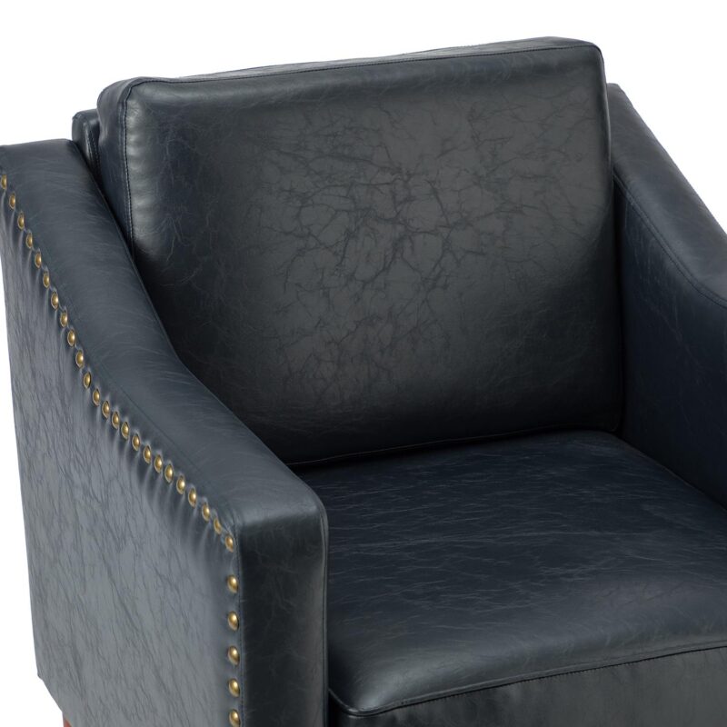 14 Karat Home Casual navy Faux leather Accent Chair - Image 6