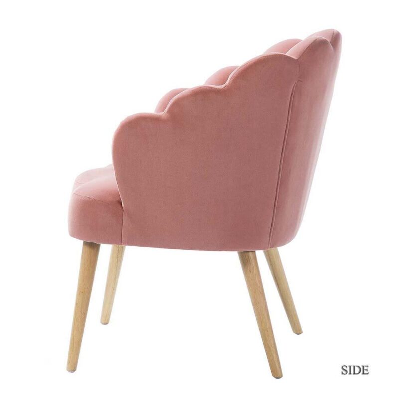 14 Karat Home Casual PINK Velvet Barrel Chair - Image 3