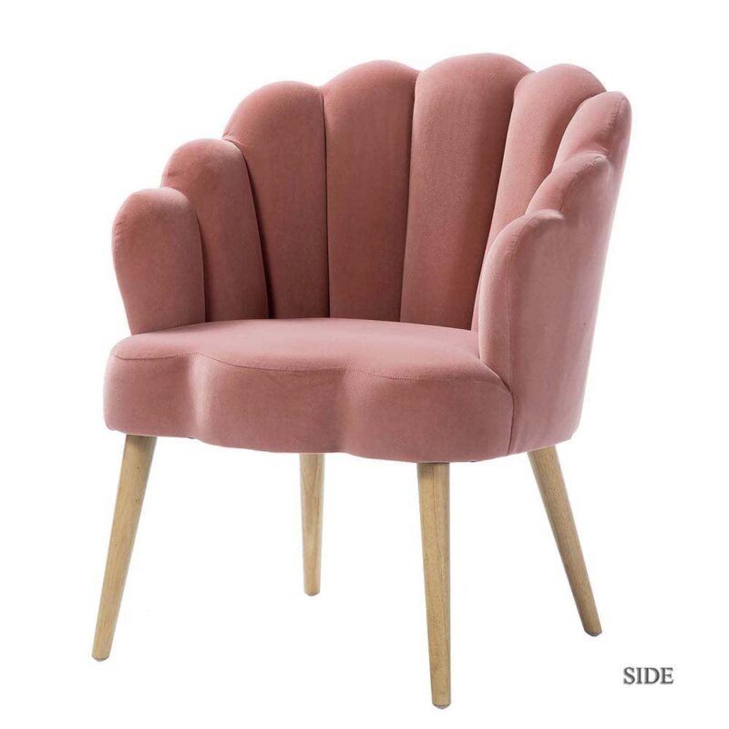 14 Karat Home Casual PINK Velvet Barrel Chair