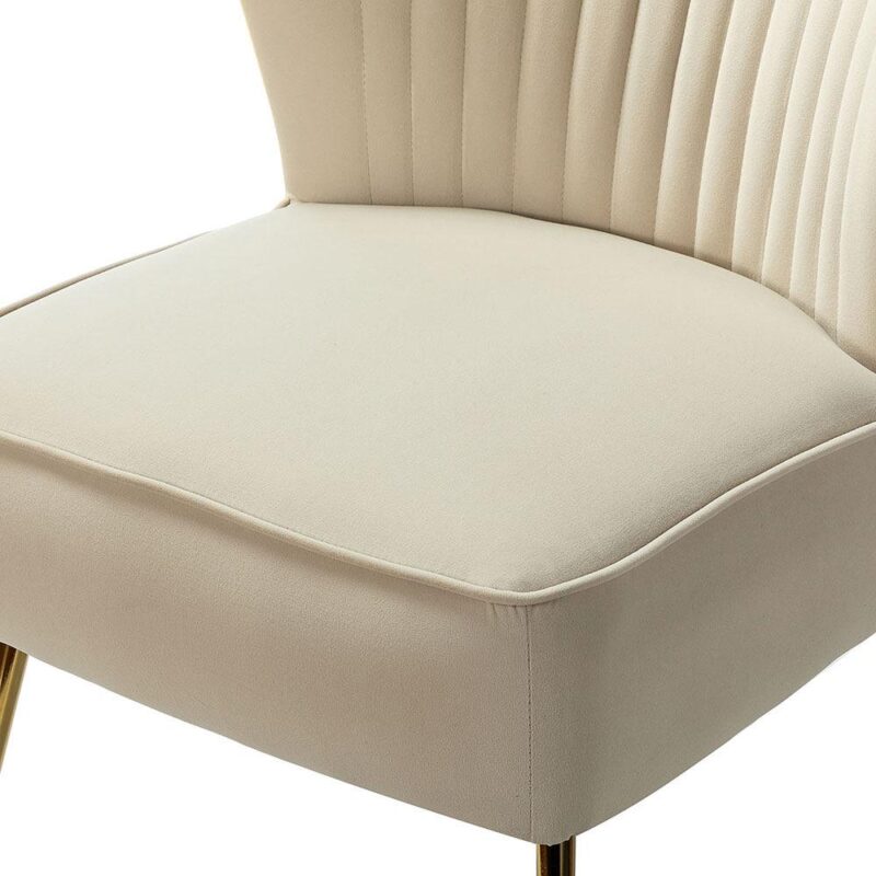14 Karat Home Casual TAN Velvet Accent Chair - Image 5