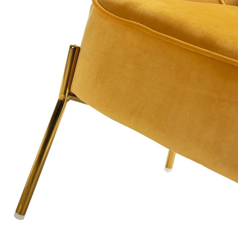 14 Karat Home Casual MUSTARD Velvet Accent Chair - Image 8